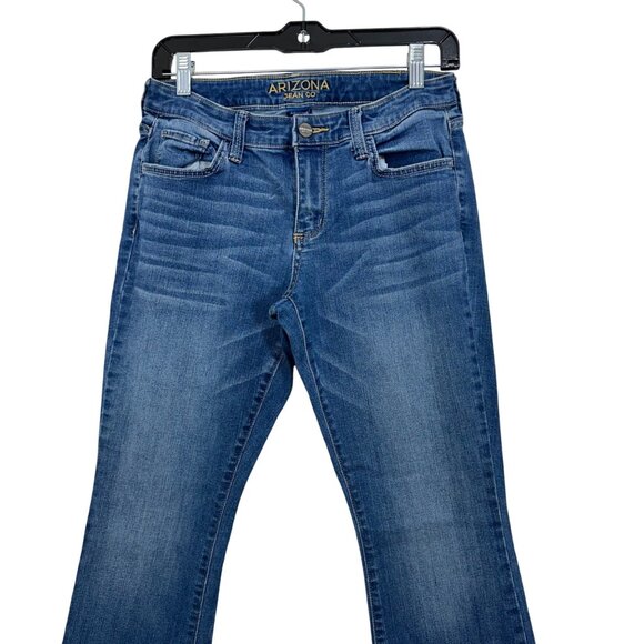Arizona Jean Co. Womens Flared Leg Blue Denim Jeans Size 7 Short Western - Picture 8 of 13